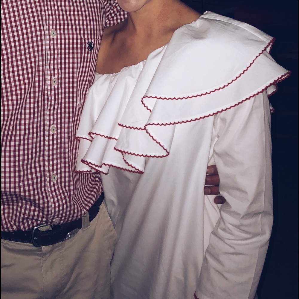 White and red cocktail dress from Revolve